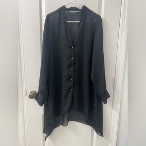 Silvia Tcherassi Black Sheer Tunic Dress